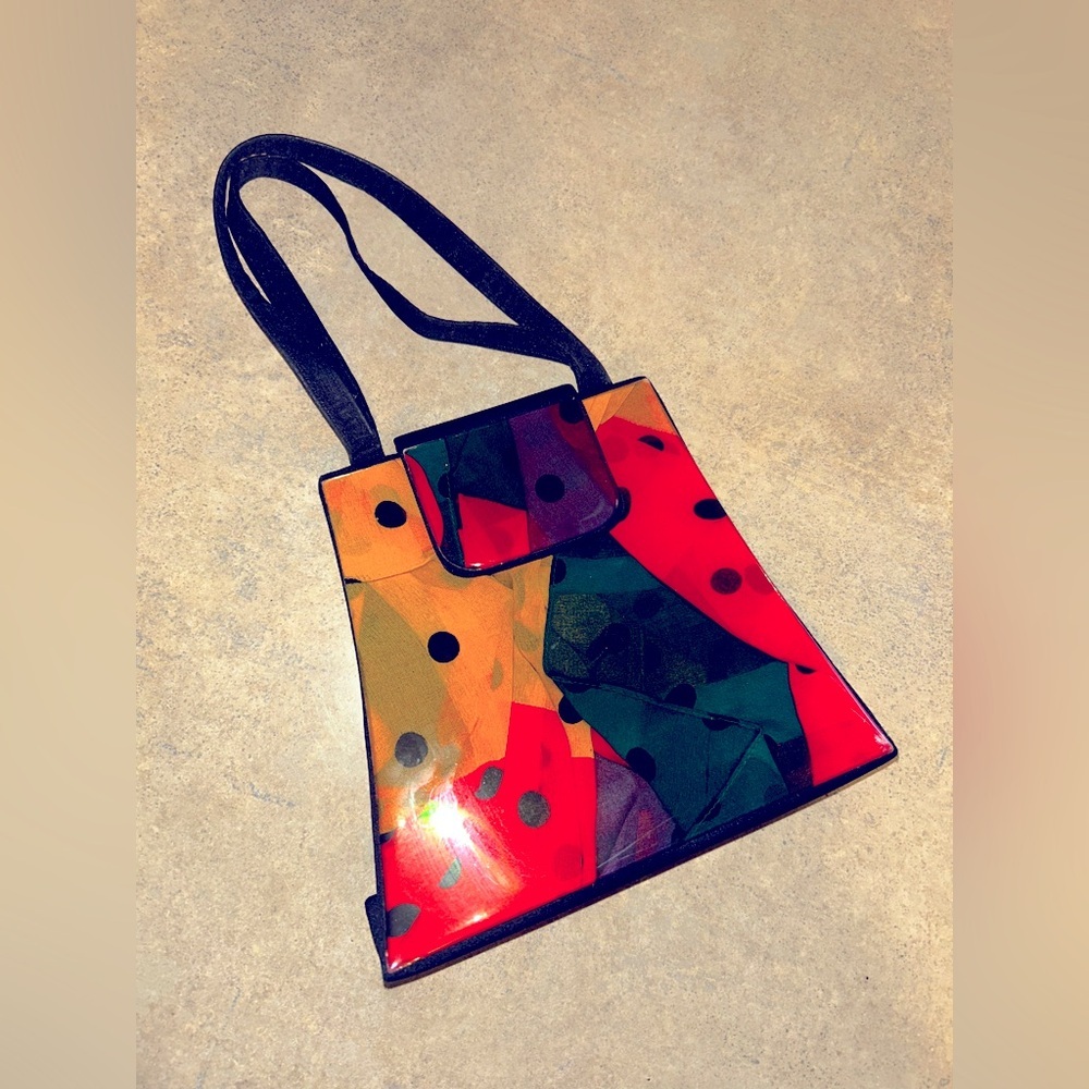 Angela Frascone purse - adorable print mini bag in bright print plastic